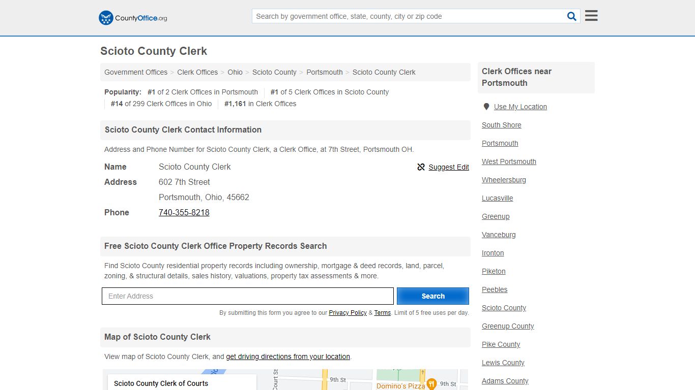 Scioto County Clerk - Portsmouth, OH (Address and Phone)